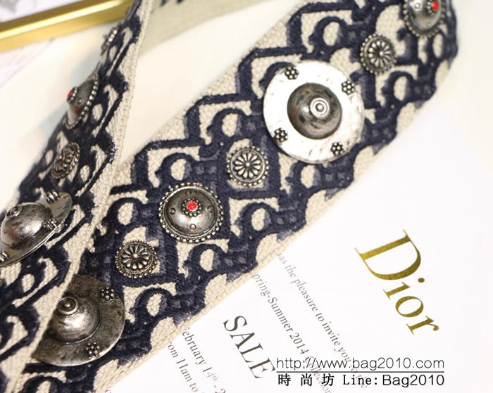 DIOR迪奧 復古羅馬肩帶 杏色肩帶 復古銀色飾章  zdo1112